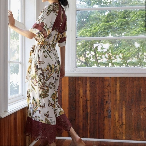 Anthropologie Pants - NWT Anthropolgie Floral Jumpsuit with Lace Trim